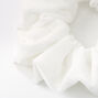 Medium Velvet Hair Scrunchie - White,