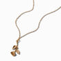 Gold-tone Rose Pendant Necklace,