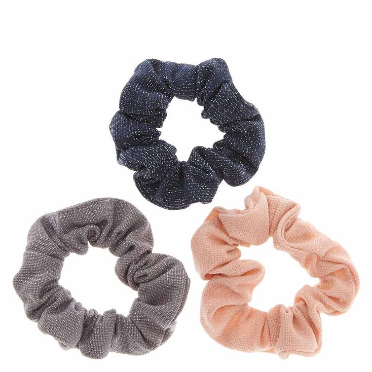 Silver Tinsel Hair Scrunchies,