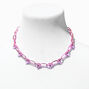 Pink Spike Paperclip Chain Necklace,