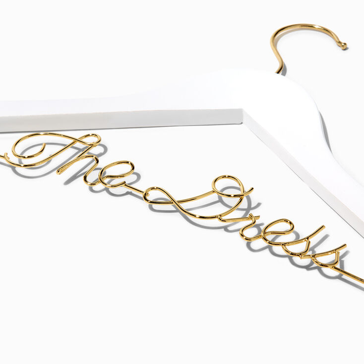 &quot;The Dress&quot; White &amp; Gold Wedding Dress Hanger,