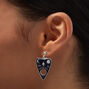 Silver-tone Ouija Planchette Clip-On Drop Earrings ,