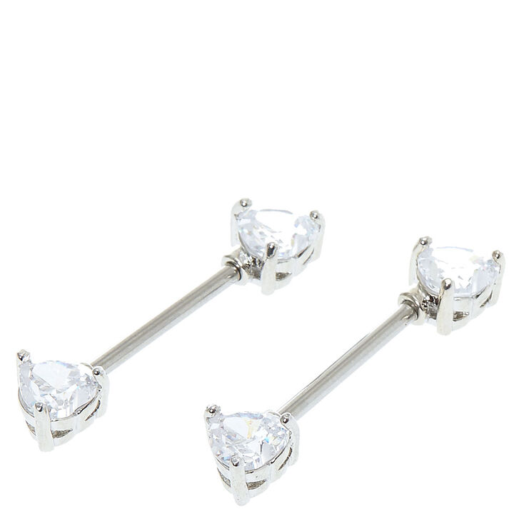 Heart Cubic Zirconia Nipple Rings,