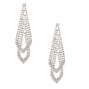 Silver Rhinestone 3&quot; Double Arrow Drop Earrings,