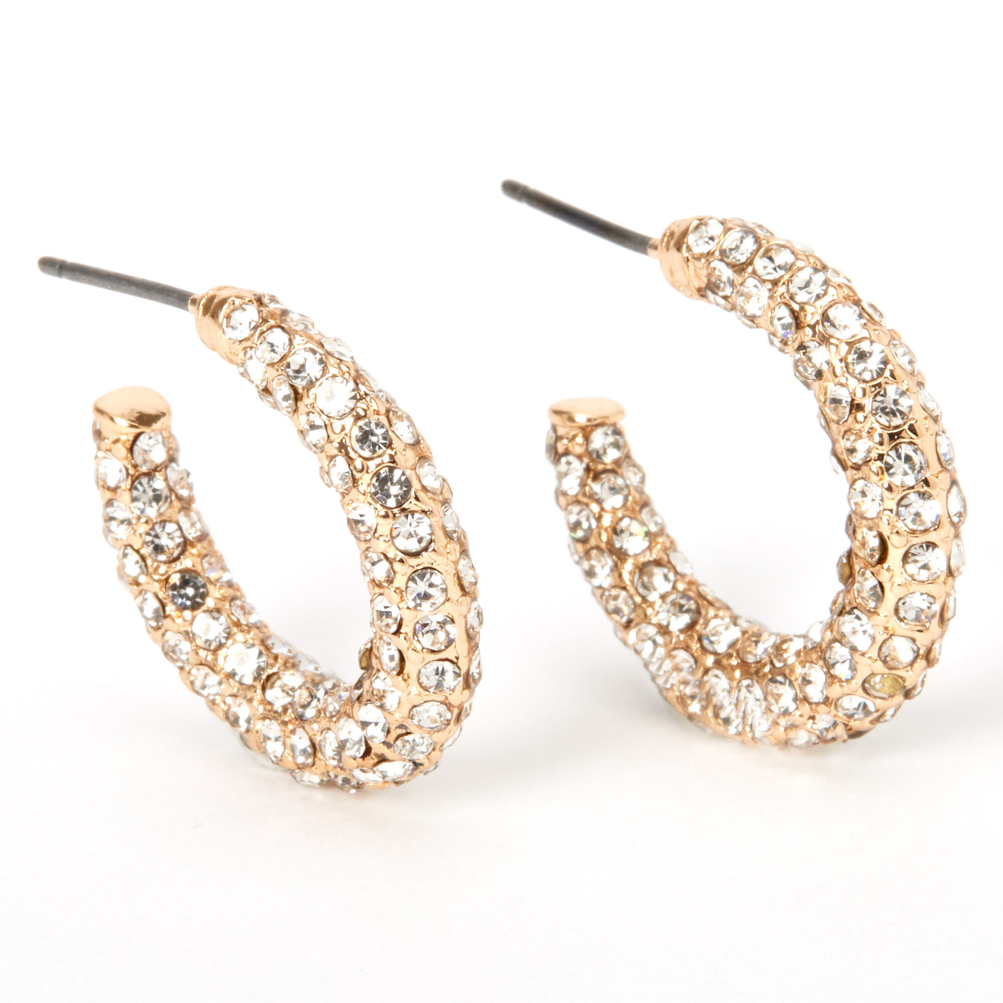 rhinestone ball hoop earrings
