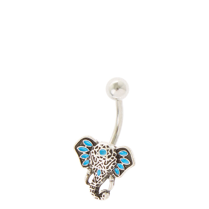 Elephant Embellished Belly Ring,