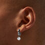Hematite Cubic Zirconia 10MM Huggie Hoop Earrings,