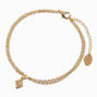 Gold-tone Triangle Crystal Chain Anklet,