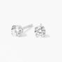 14kt White Gold 3mm CZ Long Post Studs Ear Piercing Kit with Ear Care Solution,