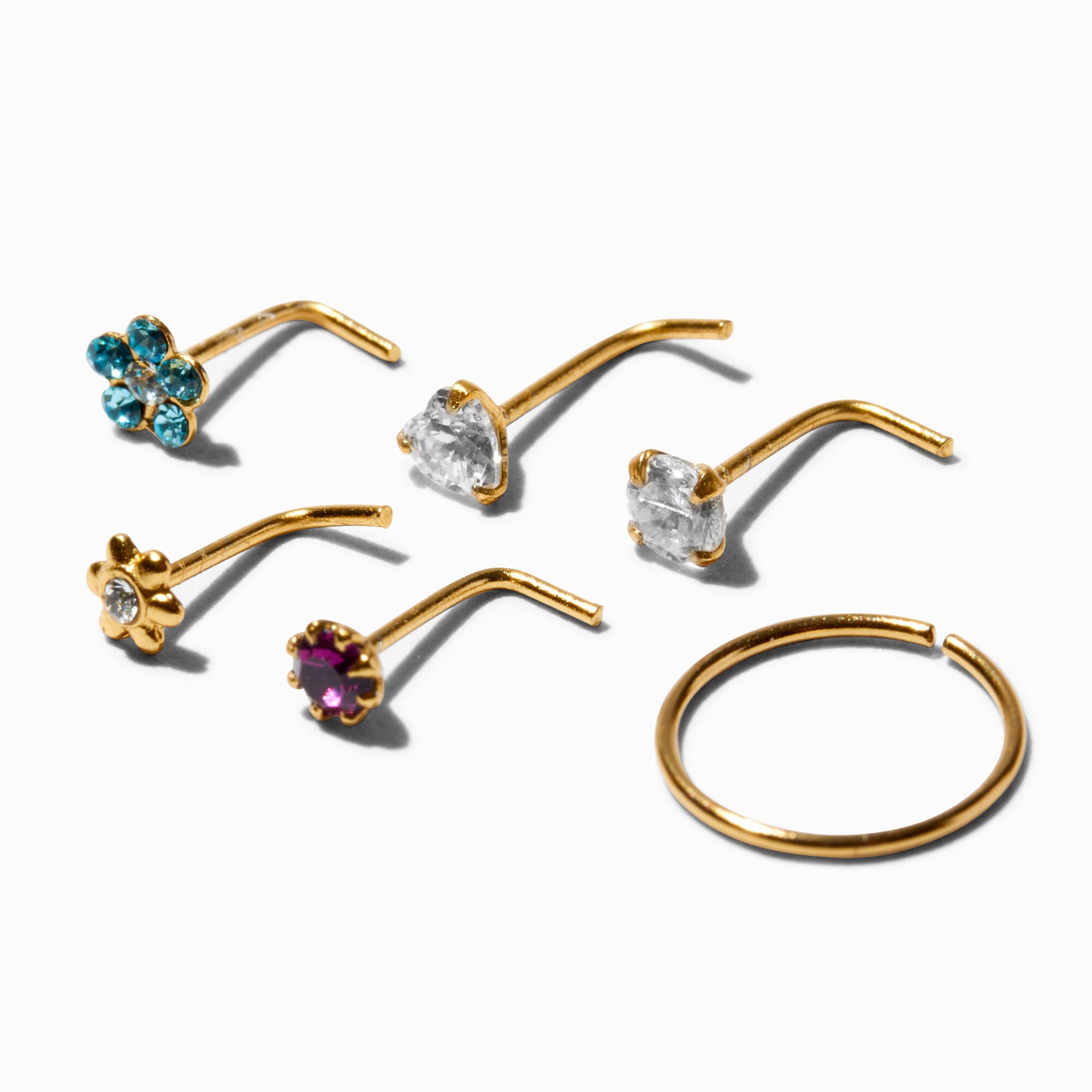 Gold nose studs argos online