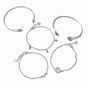 Silver &amp; Turquoise Cuff &amp; Chain Bracelet Set - 5 Pack,