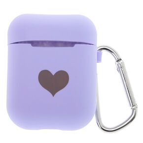 Lavender Heart Silicone Earbud Case Cover - Compatible With Apple AirPods,