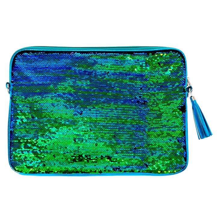 Turquoise Reverse Sequin Laptop Sleeve,