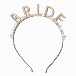 Pearl &amp; Gold Bride Headband,