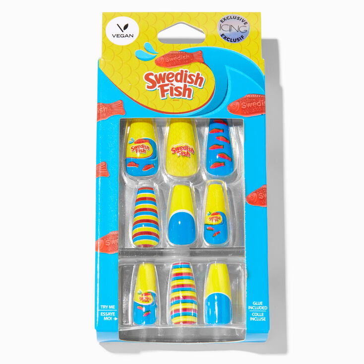 Swedish Fish&reg; Icing Exclusive Squareletto Vegan Faux Nail Set - 24 Pack,
