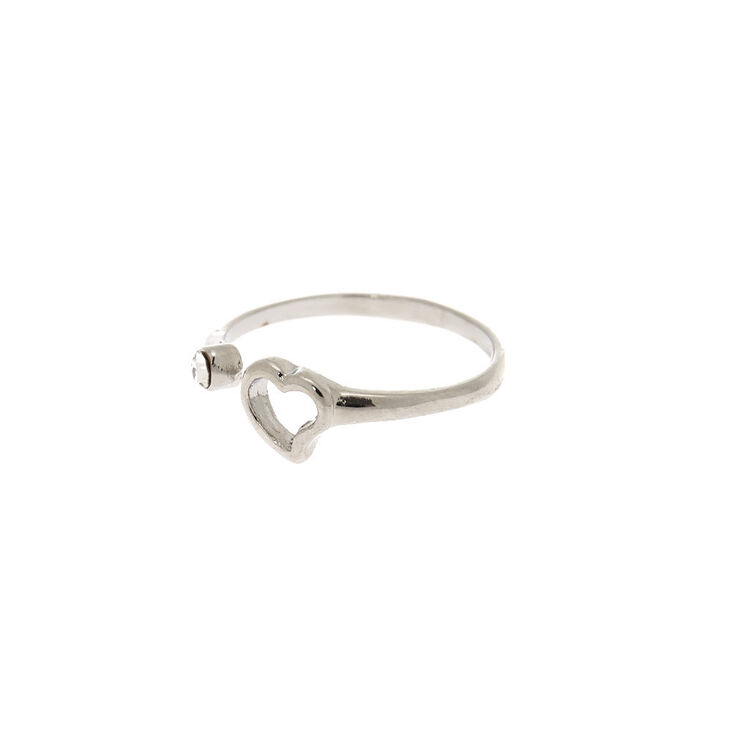 Silver Open Heart Ring,