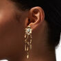 Gold Large Flower 2.5&quot; Chandelier Earrings,