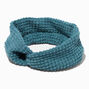 Teal Blue Sweater Knit Twisted Headwrap,