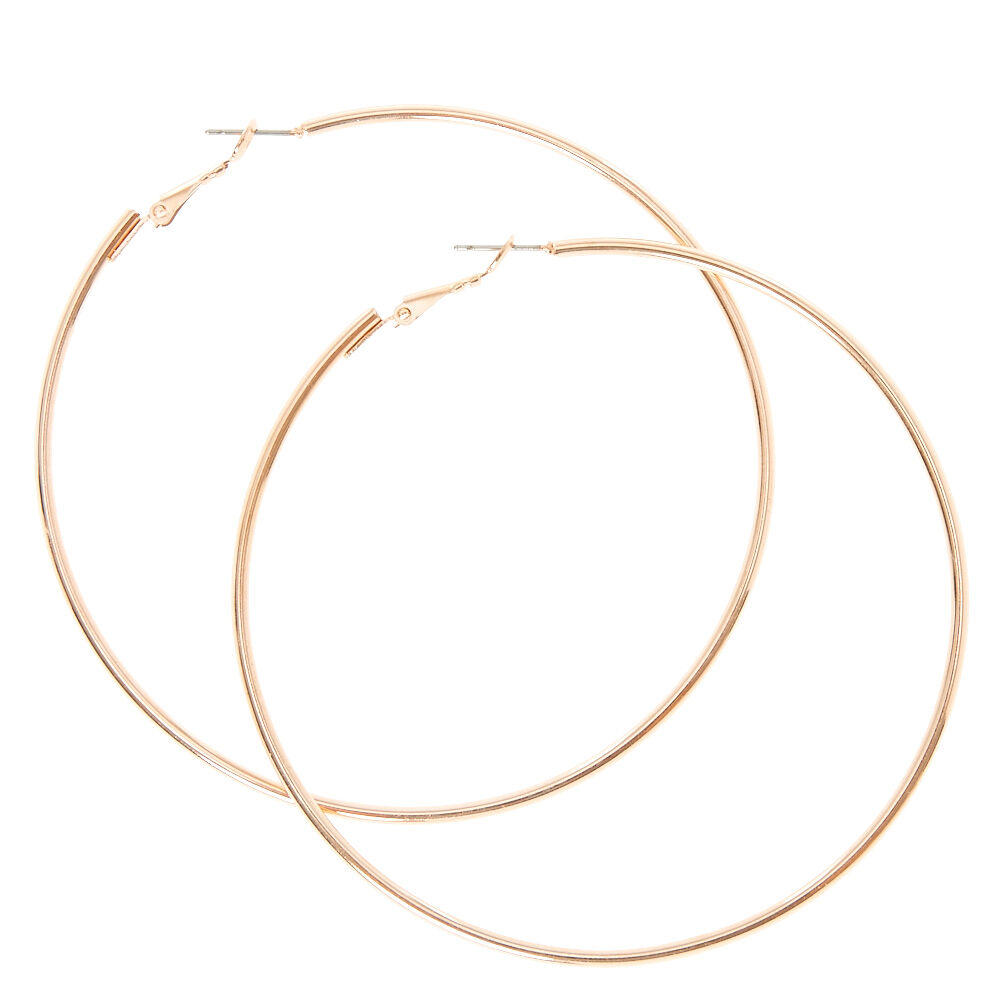 Gorgeous Rose Gold Hoop Earrings - South India Jewels
