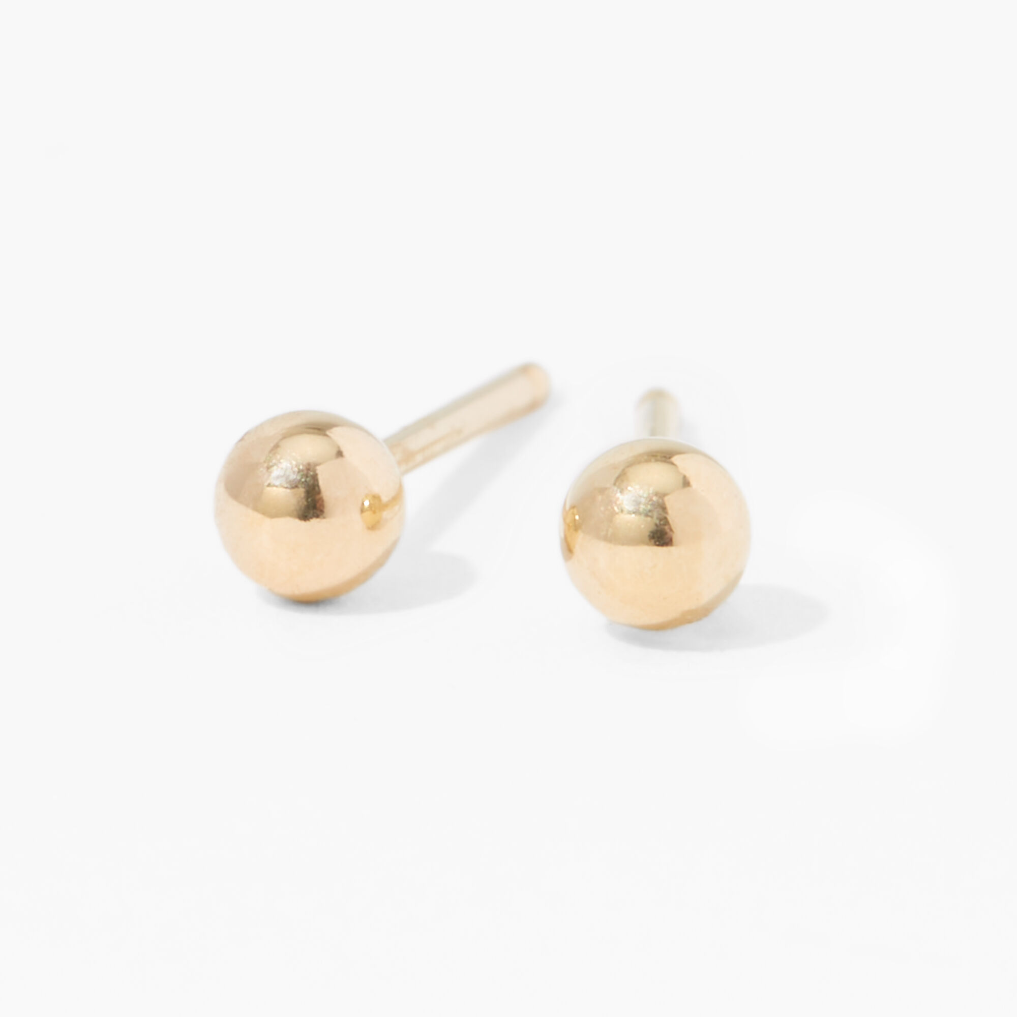 14kt Yellow Gold 3mm Ball Studs Ear Piercing Kit with Ear Care
