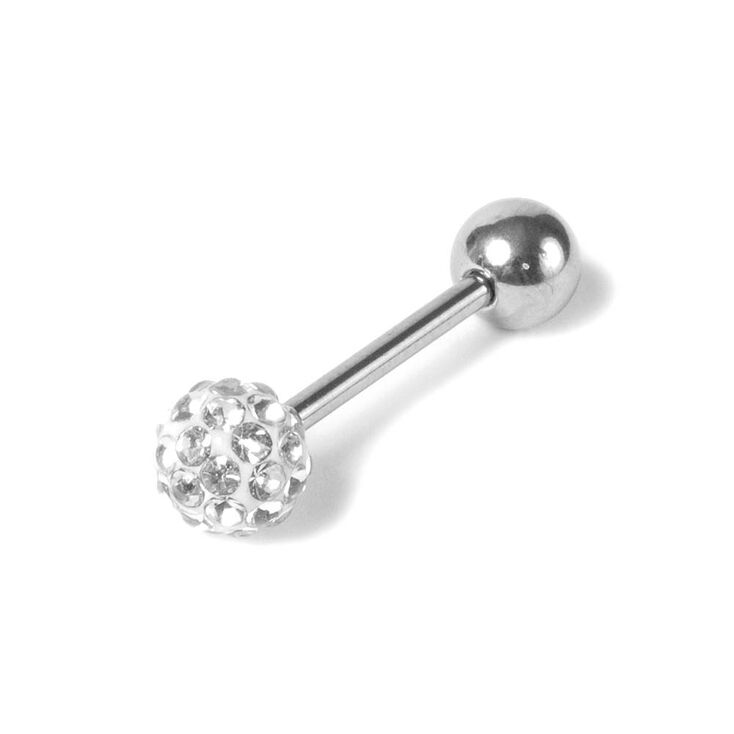 14G Pavé Rhinestone Tongue Ring,