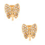 Gold Butterfly Clip On Stud Earrings,