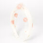 White &amp; Pink Floral Chiffon Knotted Headband,