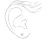 Gold-tone Cubic Zirconia 4MM, 5MM, 6MM Round Stud Earrings - 3 Pack,