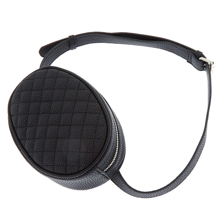 Faux Leather Quilted Fashion Fanny Pack - Black,