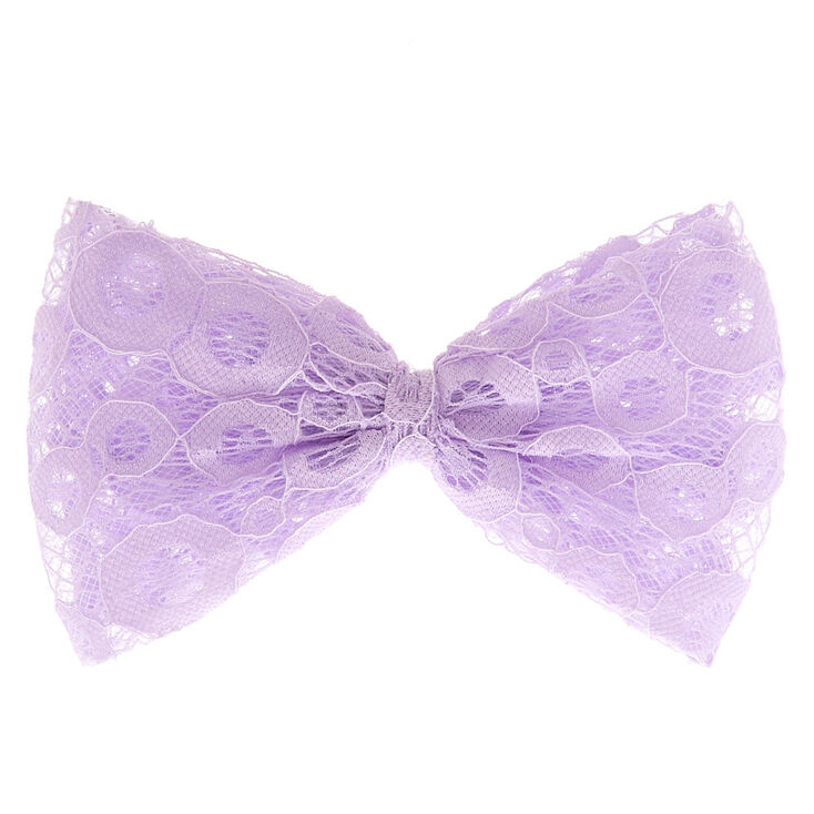 Lilac Purple Lace Bow Hair Clip,