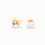 Orange Corgi Dog Front &amp; Back Earrings,
