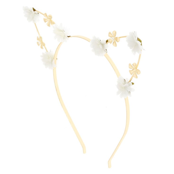 White Petal Cat Ears Headband,