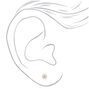 Gold Titanium Cubic Zirconia Round Stud Earrings - 7MM,