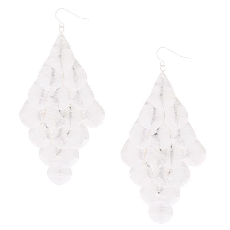 Silver 4" Layered Drop Earrings,