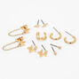 Gold Star Stud &amp; Cuff Earrings - 6 Pack,