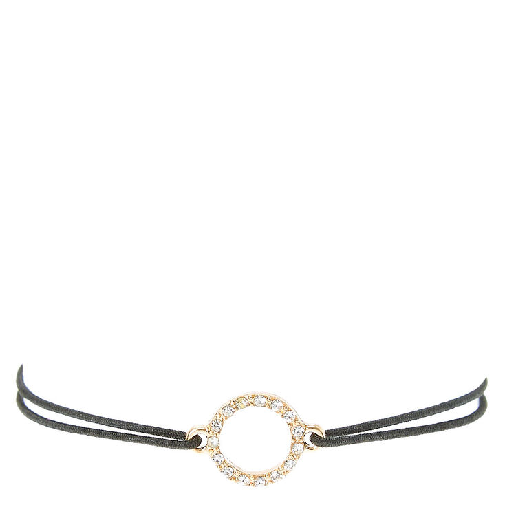 Black Double Stretch Bracelet with Pendant,
