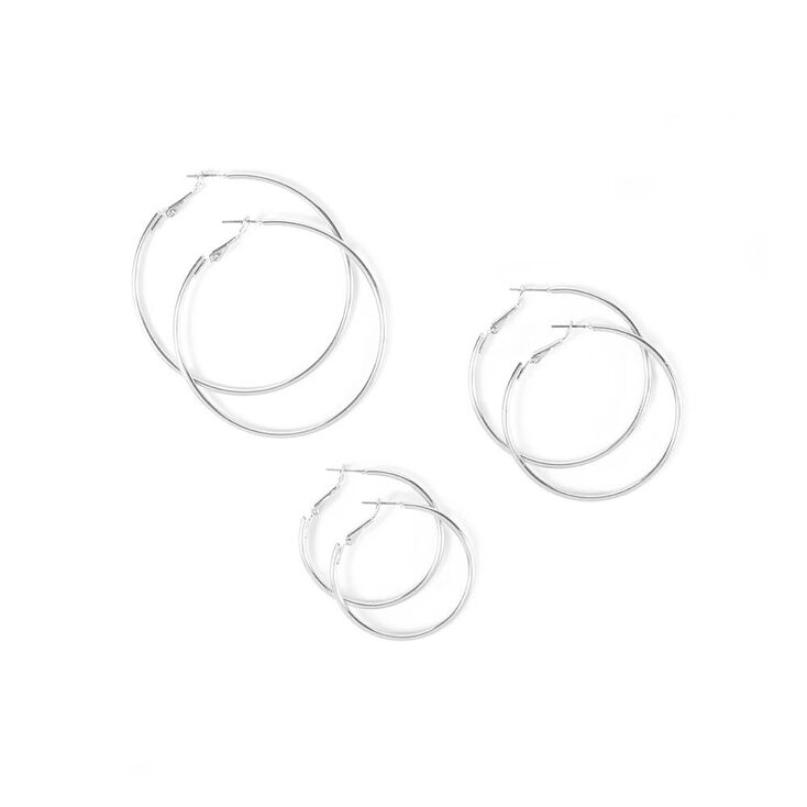 Medium Hoop Earrings  - 3 Pack,