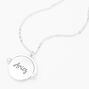 Silver Glow In The Dark Zodiac Spinning Pendant Necklace - Aries,
