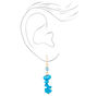 Gold 1.5&quot; Turquoise Stone Linear Drop Earrings,