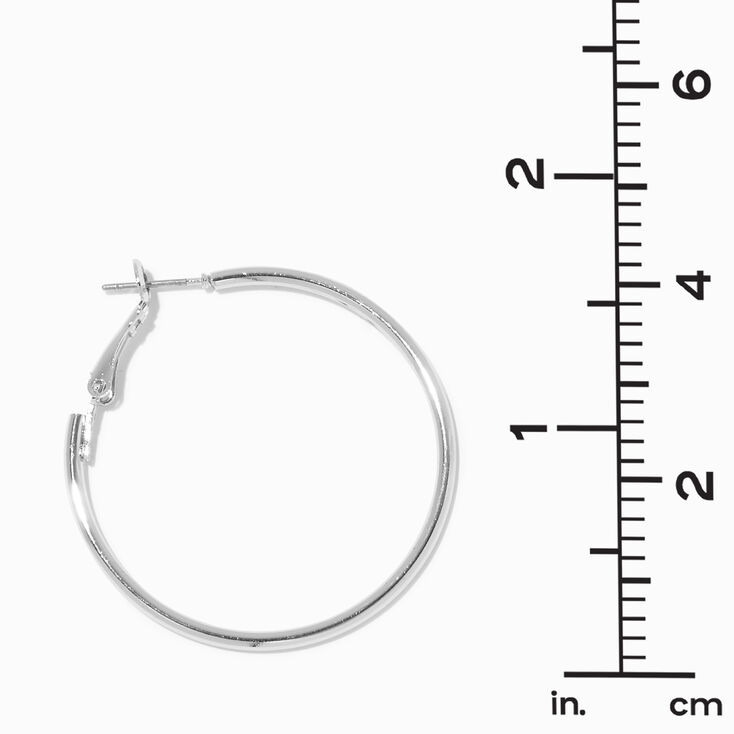 Icing Recycled Jewelry Silver-tone 40MM Hoop Earrings,