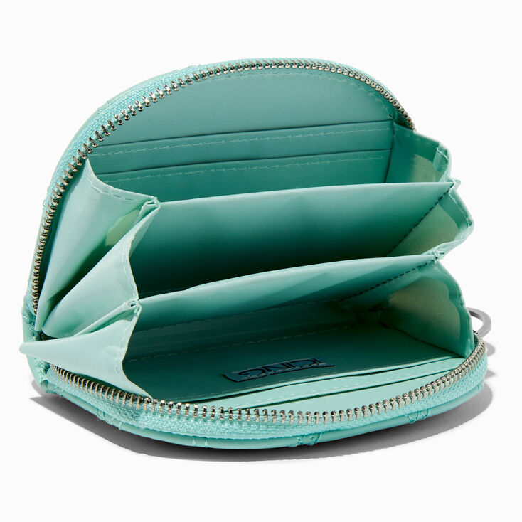 Crystal Bow Quilted Mint Green Wallet,
