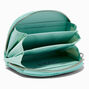 Crystal Bow Quilted Mint Green Wallet,