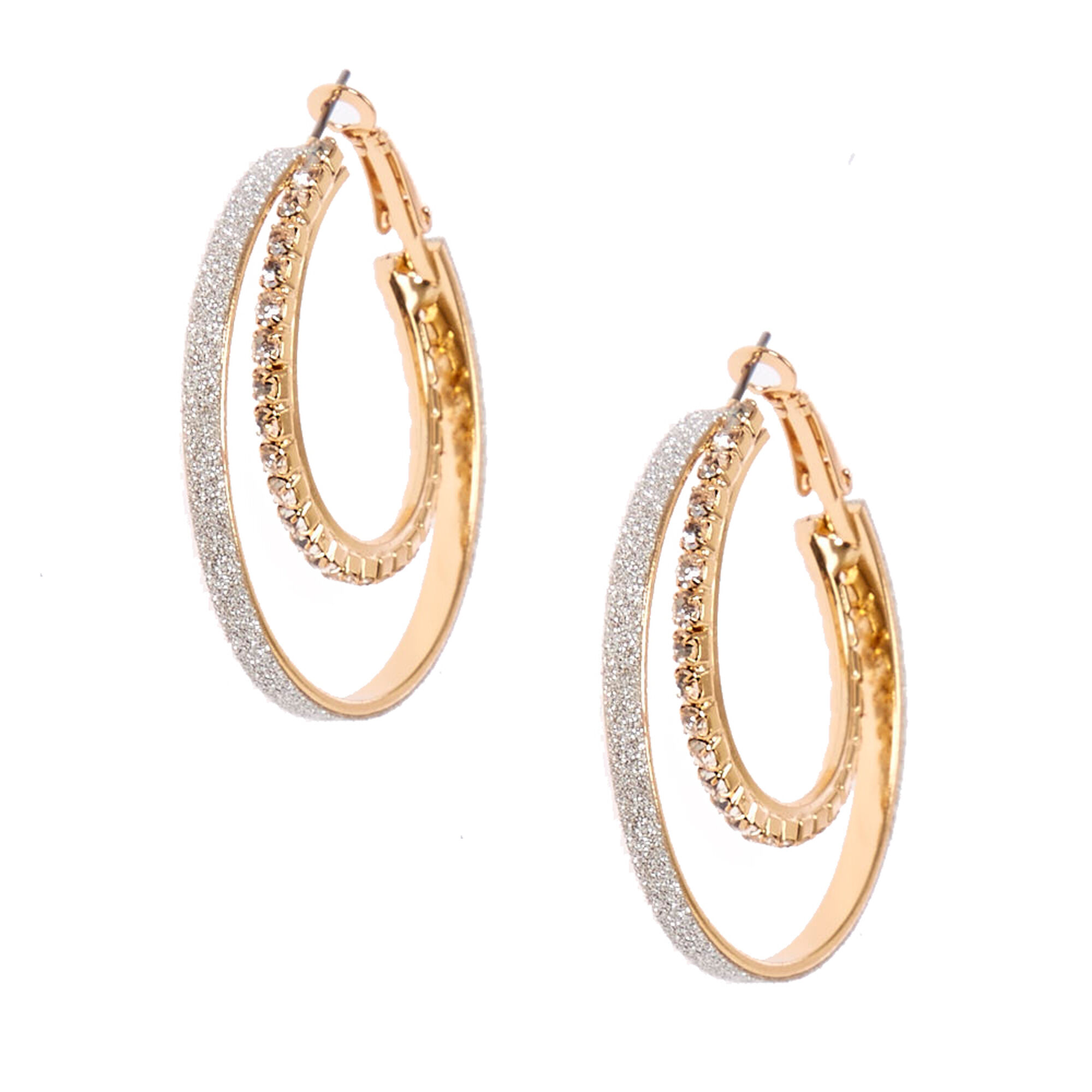 40mm Double Crystal Stone Hoop Earrings Icing Us 40mm Double Crystal Stone Hoop Earrings
