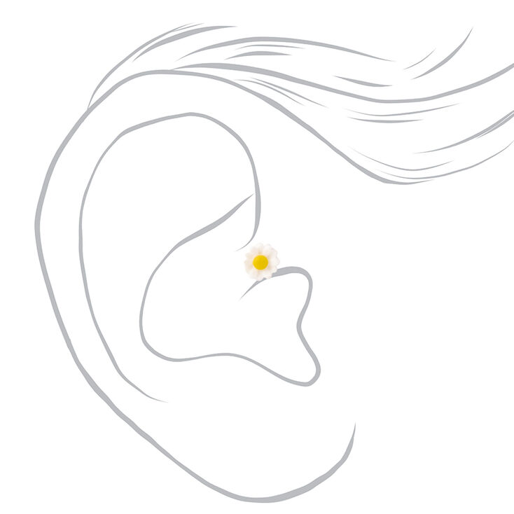 Gold Daisy 16G Daith Flat Back Jewelry Set - 5 Pack,