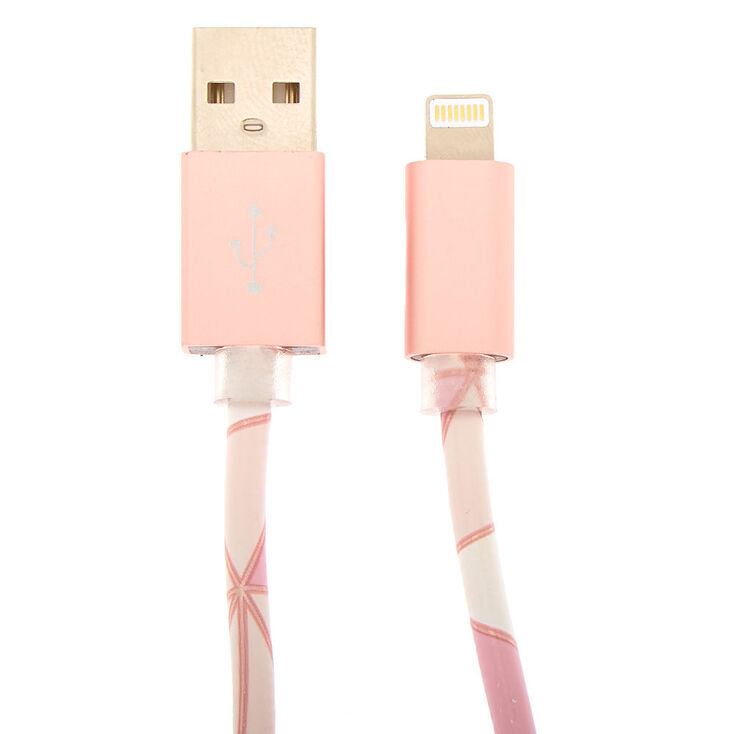 Geometric USB Cord - Pink,