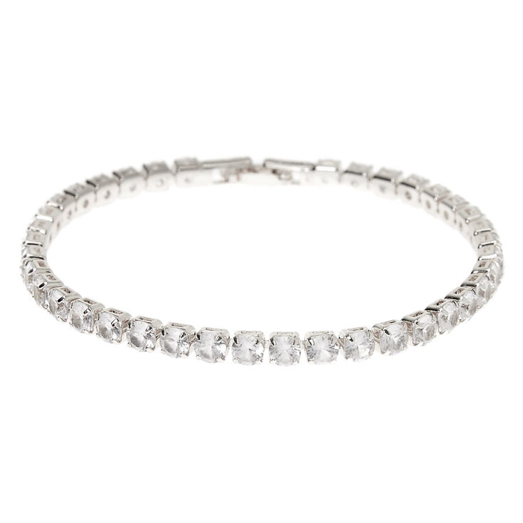 Silver Cubic Zirconia Tennis Bracelet,