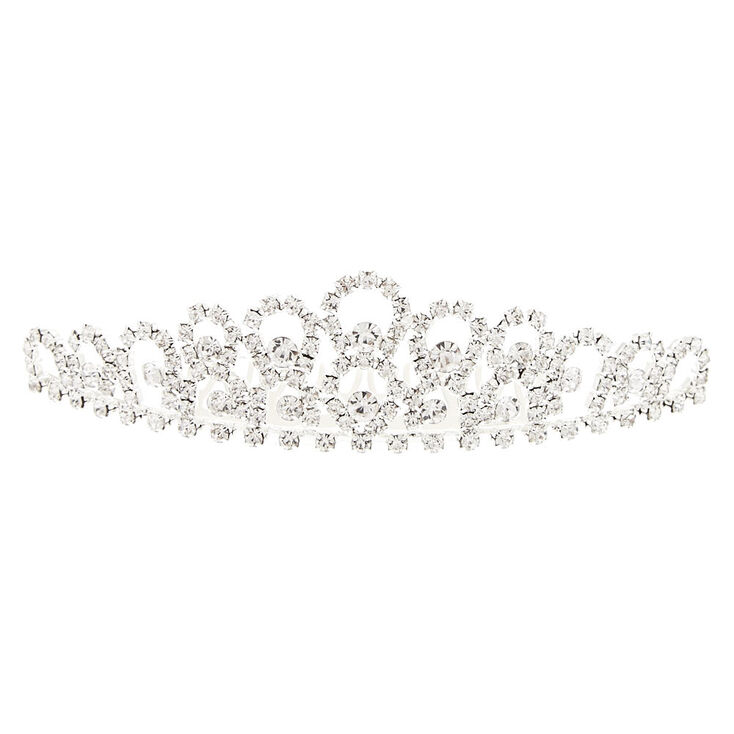 Silver-Tone Crystal Mini Tiara,