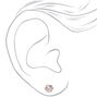 Rose Gold Cubic Zirconia 7MM Round Stud Earrings,