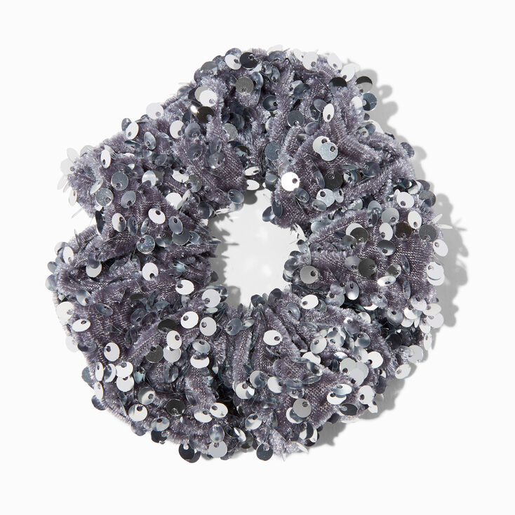 Silver Sequin Hair Scrunchie,