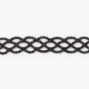 Black Rhinestone Infinity Chain Bracelet,
